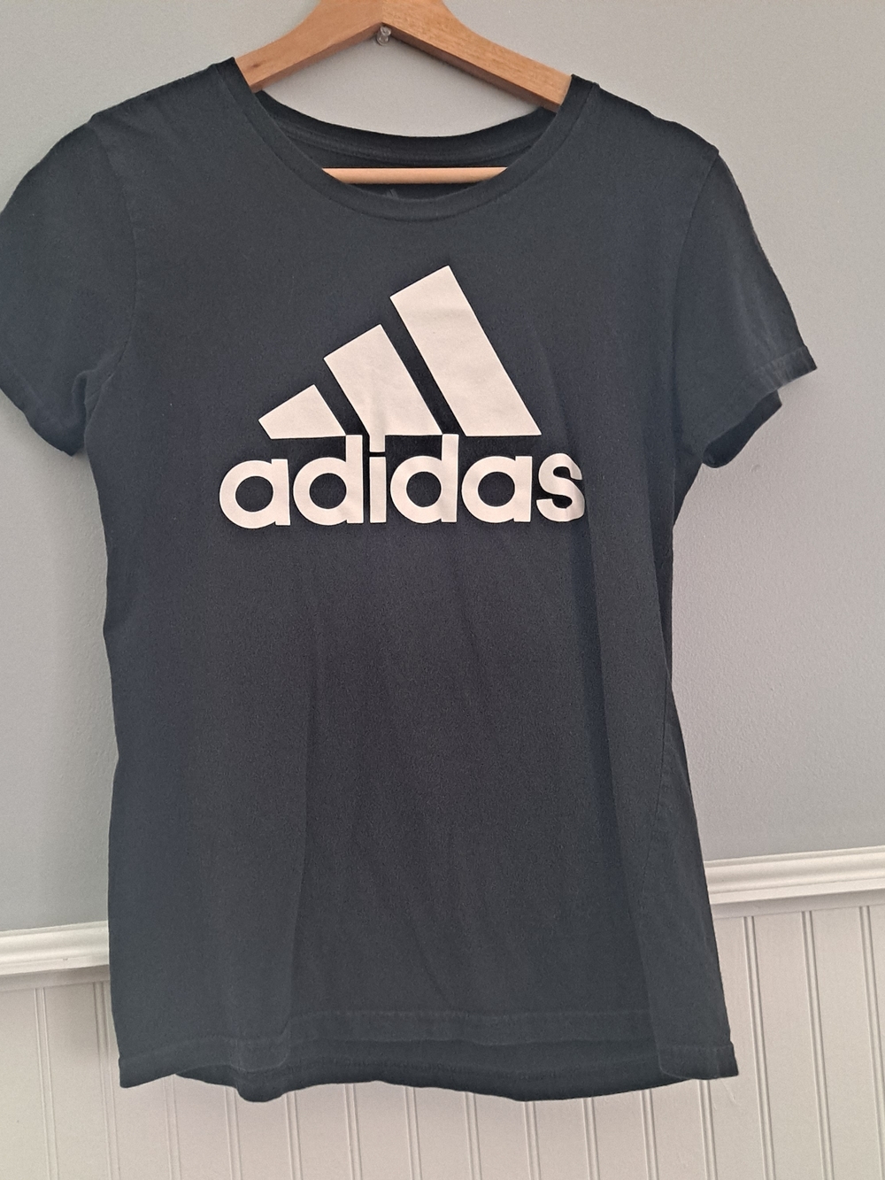 adidas Black Tee with White Logo - Women's Short Sleeve